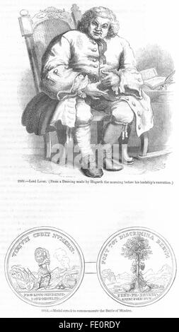 Pairs : Lord Lovat Minden médaille, ancien 1845 Banque D'Images