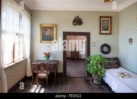 Chambre de la mort de la poétesse Annette von Droste-Hülshoff, Alte Burg ou château Meersburg, Meersburg, Lac de Constance, Bodenseekreis Banque D'Images