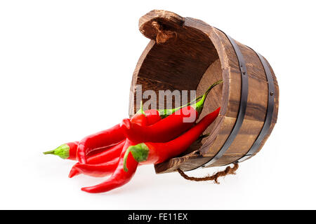 Godet piment isolé sur fond blanc Banque D'Images