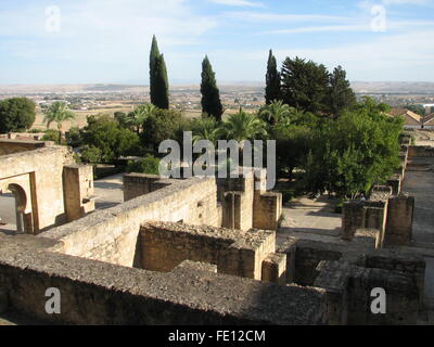 Ruines de la musulmane maure/califat islamique ville Medina Azahara, califat de Cordoue, site classé au Patrimoine Mondial de 2018, l'Espagne Banque D'Images