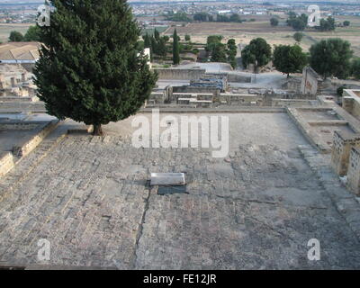 Ruines de la musulmane maure/califat islamique ville Medina Azahara, califat de Cordoue, site classé au Patrimoine Mondial de 2018, l'Espagne Banque D'Images