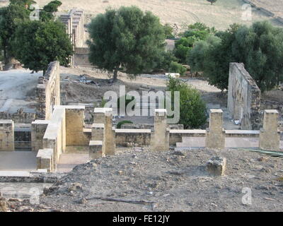 Ruines de la musulmane maure/califat islamique ville Medina Azahara, califat de Cordoue, site classé au Patrimoine Mondial de 2018, l'Espagne Banque D'Images