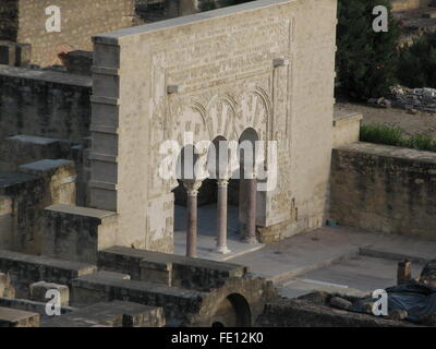 Ruines de la musulmane maure/califat islamique ville Medina Azahara, califat de Cordoue, site classé au Patrimoine Mondial de 2018, l'Espagne Banque D'Images