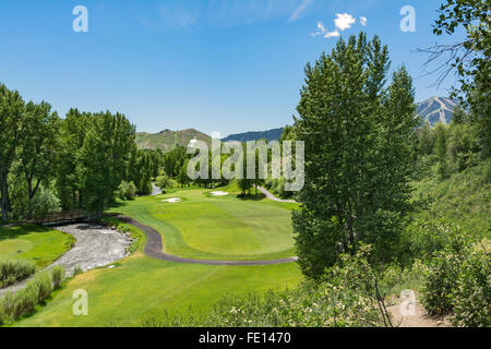 New York, Sun Valley Golf Course, Trail d'été Banque D'Images