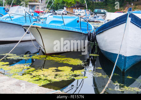 Navires bateaux port boue d'algue de mer Banque D'Images