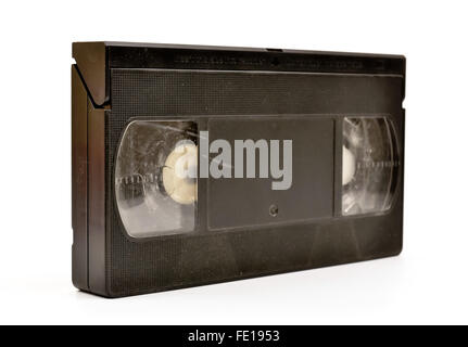 Cassette vidéo VHS isolé sur fond blanc Banque D'Images