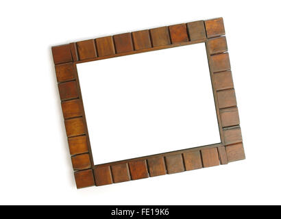Cadre en bois isolé Banque D'Images