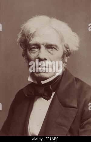 Michael Faraday FRS (1791–1867), l'un des scientifiques les plus influents de l'histoire, dans un portrait de John Watkins en 1860s. Banque D'Images