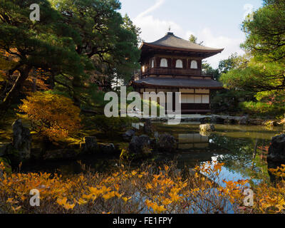 Le pavillon d'argent, Temple Ginkakuji, Kyoto, Japon Banque D'Images