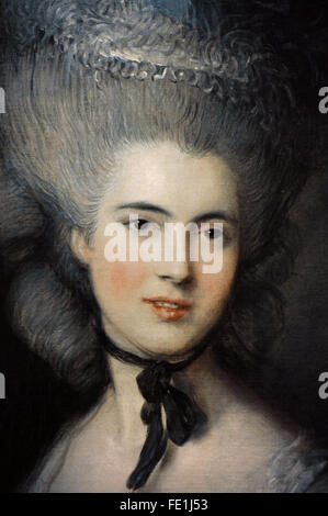 Thomas Gainsborough (1727-1788). Peintre anglais. La femme en bleu, fin des années 1770 et au début des années 1780. Détail. Le Musée de l'Ermitage. Saint Petersburg. La Russie. Banque D'Images