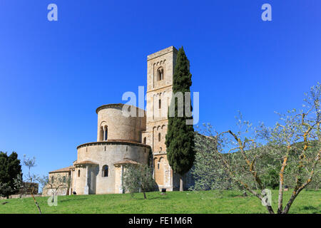 Abbaye Sant'Antimo, Castelnuovo dell'Abate, Province de la Toscane, Italie Banque D'Images