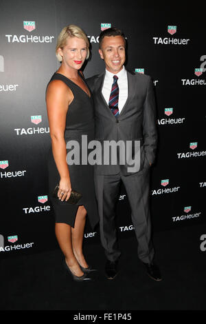 Sydney, Australie. 4 février 2016. Situé contre la superbe toile de fond de la célèbre baie de Sydney, PDG de TAG Heuer et président du groupe LVMH Watch Division, Jean-Claude Biver a organisé un cocktail glamour d'accueillir officiellement Chris Hemsworth que TAG Heuer's new International ambassadeur de marque. Crédit : Richard Milnes/Alamy Live News Banque D'Images