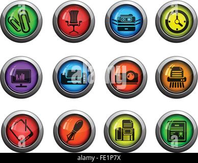 Office icons set Illustration de Vecteur