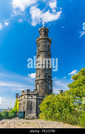 Monument Nelson Calton Hill Edinburgh Scotland Banque D'Images