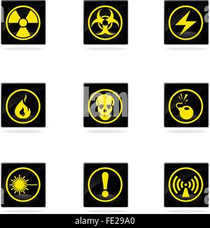 Hazard icons set Illustration de Vecteur