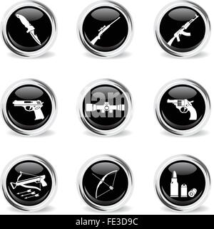 Jeu d’icônes d’armes Illustration de Vecteur