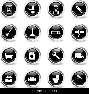 Service de plomberie icônes simplement Illustration de Vecteur