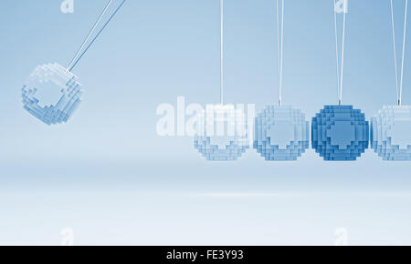 Image 3D de poly bas newton cradle Banque D'Images