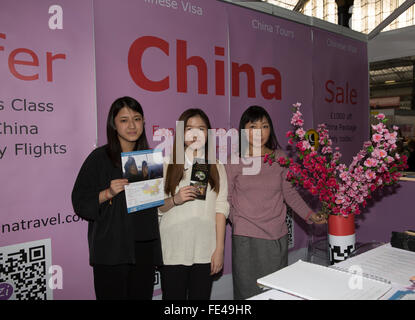 Olympia, Londres, Royaume-Uni. 4 Février, 2016.Chinese stand à la maison de vacances et de voyages qui est en cours à l'Olympia de Londres,maintenant à sa 23e année, elle est plus grande et mieux avec plus de 550 stands Crédit : Keith Larby/Alamy Live News Banque D'Images