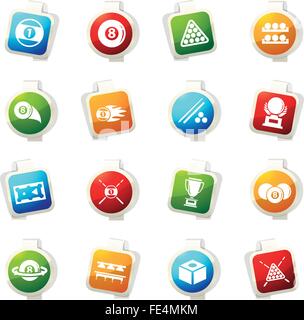 Billiard icons set Illustration de Vecteur