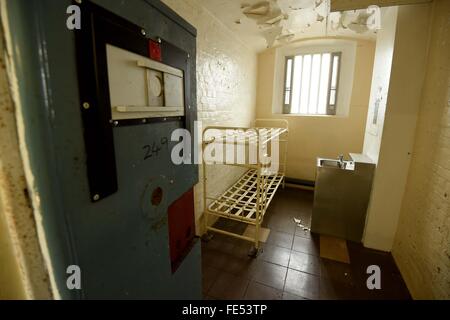 Dorchester, à l'intérieur de la prison HMP une cellule de prison, Dorset, Angleterre, Royaume-Uni Banque D'Images