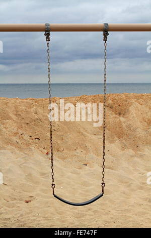 Swing vide sur la plage de Avon By the Sea, New Jersey, USA Banque D'Images