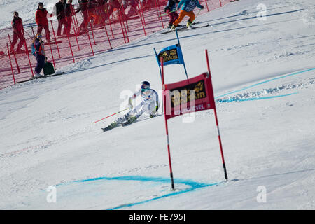 Lindsey Vonn de USA en compétition dans Courchevel ski alpin Fis Dames Slalom géant de la coupe du monde en décembre 2015 Banque D'Images