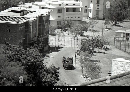 42 RM Cdo front line RL3 camion Aden Yémen 1967 patrouille retrait britannique Banque D'Images