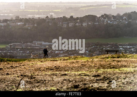 Vue de Cissbury Ring hill fort à Findon West Sussex. Banque D'Images