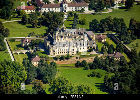 Vue aérienne, Schloss Grafenegg, l'historicisme romantique, Grafenegg, Basse Autriche, Autriche, Europe, vue aérienne, les oiseaux-lunettes de vue, Banque D'Images