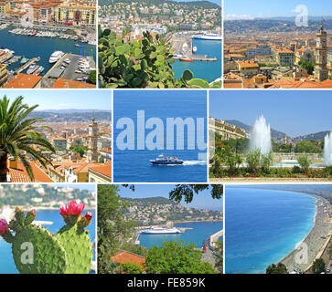 Collage d'été faite de Nice-ville photos Banque D'Images