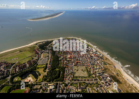 Place Norderney, ouest de l'île, vue aérienne, Norderney, Mer du Nord, l'île de la mer du Nord, îles de la Frise orientale, Basse-Saxe, Allemagne, Banque D'Images