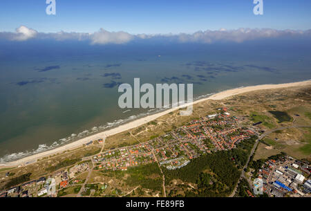 Place Norderney, ouest de l'île, vue aérienne, Norderney, Mer du Nord, l'île de la mer du Nord, îles de la Frise orientale, Basse-Saxe, Allemagne, Banque D'Images