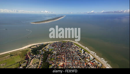 Place Norderney, ouest de l'île, vue aérienne, Norderney, Mer du Nord, l'île de la mer du Nord, îles de la Frise orientale, Basse-Saxe, Allemagne, Banque D'Images