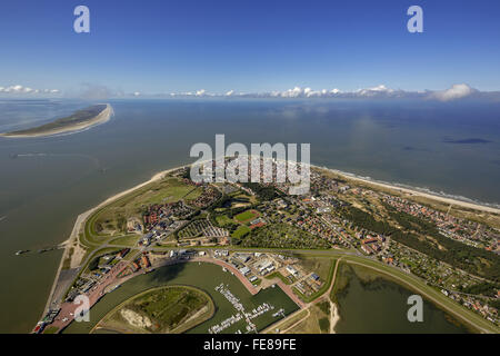 Place Norderney, ouest de l'île, vue aérienne, Norderney, Mer du Nord, l'île de la mer du Nord, îles de la Frise orientale, Basse-Saxe, Allemagne, Banque D'Images