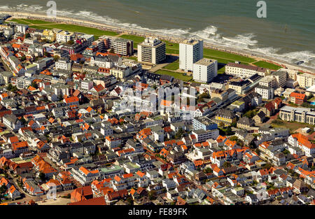 Vue aérienne, Norderney, Mer du Nord, l'île de la mer du Nord, îles de la Frise orientale, Basse-Saxe, Allemagne, Europe, , vue aérienne, Banque D'Images