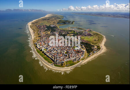 Vue aérienne, place, ouest de l'île de Norderney, mer des Wadden, vue aérienne, Norderney, Mer du Nord, l'île de la mer du Nord, îles de la Frise Orientale Banque D'Images