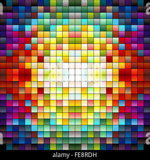 Les carrés colorés, pixels ou carreaux de mosaïque, les couleurs gradient Banque D'Images