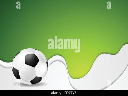 Avec fond ondulé vert soccer ball. Sport design graphique de vecteur Illustration de Vecteur