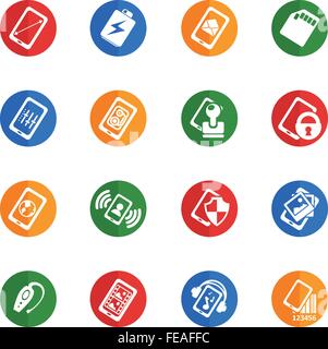 Caractéristiques et fonctions du smartphone Illustration de Vecteur