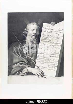 Les tables de la loi de Moïse, de gravure après Philippe de Champagne par Gérard Edelinck Banque D'Images