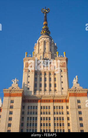 L'Université d'État de Moscou, l'une des sept Sœurs de Staline, Moscou, Russie Banque D'Images
