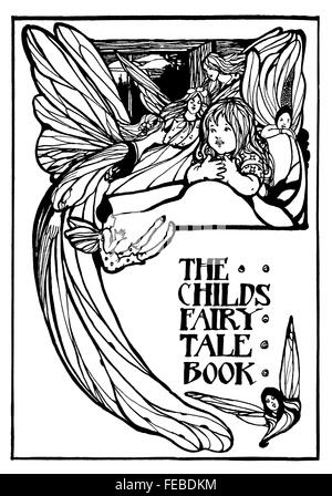 Le conte de l'enfant couverture de livre design par Ethel K Burgess, de Londres, l'art nouveau de l'illustration de la ligne Studio Magazine Banque D'Images