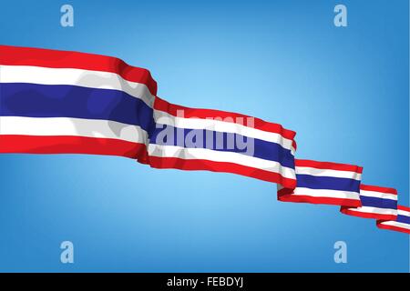 Drapeau national de la Thaïlande Illustration de Vecteur