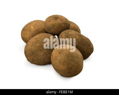 Pommes de terre isolé sur fond blanc Banque D'Images