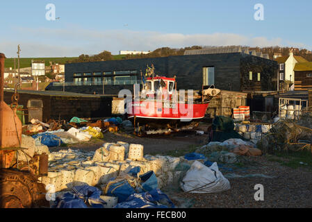 Jerwood Gallery vue du Stade pêche à la plage. Hastings. L'Angleterre. UK Banque D'Images