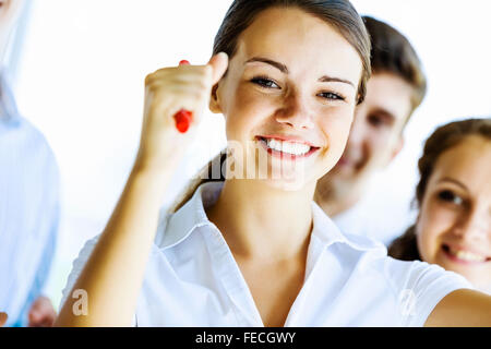 Droit des gens d'affaires à la réunion. Concept de réussite Banque D'Images