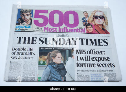 Le Sunday Times Journal National,une partie de la groupe Murdoch de documents Banque D'Images