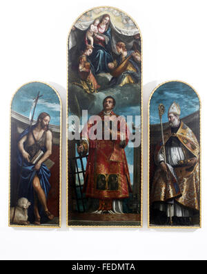 Paolo Véronèse : Saint Laurent avec la Vierge, le Christ, les anges et les Saints Banque D'Images