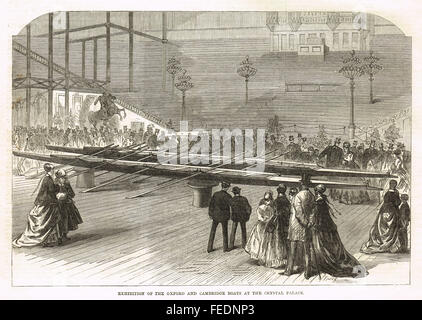 Oxford & Cambridge Boat Race Bateaux Exposition, Crystal Palace, 1869 Banque D'Images